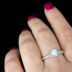 1950s Vintage Old GIA Cert. 0.96ct Diamond Platinum Engagement Ring Estate Gift