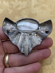 Vintage Sterling Silver 925 Tested Estate Acquired MOP Marcasite Brooch Pin