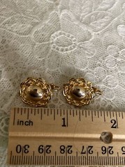 Vintage Gold Tone Clip On Earrings Jewelry JMS-30