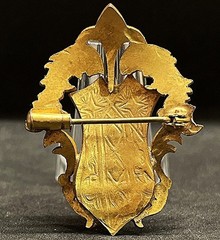 France 1920´ old beauty brooch fleur-de-lis shield, Art Nouveau design elegant