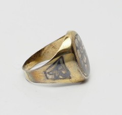 Vintage gilt 875 silver niello flowers traditional ethnic ring sz 9 Russia