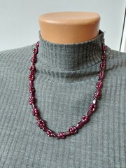 Beads vintage USSR natural stone Garnet Almandine 54 cm