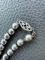 Vintage Sterling Silver Ball Bead Necklace Stamped Sterling