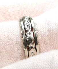 Antique Art Deco Diamond Wedding Band 14KW Ring Size 6 UK-L1/2 EGL USA 5.55 MM