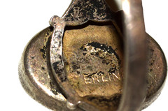 Vintage Oval Abalone Sterling Silver Engraved Band Ring 3.1 Gram Size 6.5