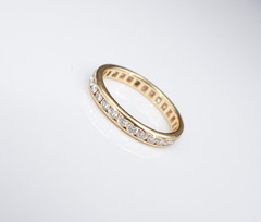 14k Eternity Band Diamond 1 ct Anniversary Wedding Ring Yellow Gold Sz 7 RG5172