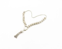 925 Sterling Silver Vintage Shiny Tassel Ends Etched Prayer Beads TR2492