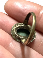 VTG Beauty ANTIQUE 10 kt. Gold Filled Green Jade Ring sz.8 Art Deco