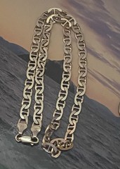 Sterling Silver Italy Anchor Mariner Chain 18″ Necklace – 21g