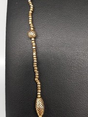 1970 NAPIER 36 in Gold Tone Metal Seed Beads Stations Necklace