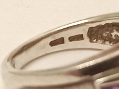 Vintage 925 Sterling Channel Set Amethyst Ring, Sz 5.5-6