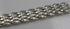 Vintage retro wide leafy links silver tone links chain bracelet 7″ Coro Pegasus
