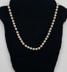 Vintage Unbranded Yellow Faux Pearl Beaded Necklace With Fish Hook Clasp Japan