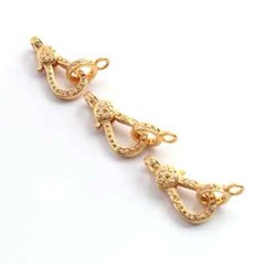1 PC Pave Diamond Lobsters Over Yellow Gold – Double Sided Diamond Clasp 21mmx10