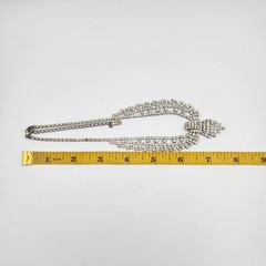 Vgt Glamorous Silver Tone Bib Style Choker/ Necklace w/ Cascading Rhinestones