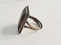 Beautiful VTG Sterling Silver with Rectangle Tiger’s Eye Ring – Adjustable