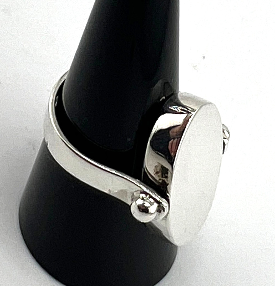 Vintage TAXCO Mexico flip ring 925 Sterling silver engravable Size 8.5 EUC
