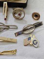 Lot Of Cufflinks, Tie Clips Collar Bar – 16 Pieces Some Signed Anson Phili Badge