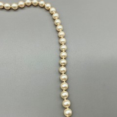 Vintage Marvella Faux Pearl Necklace 22″ Cream Beaded Strand Gold Tone Clasp