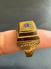 Vintage Moroccan Tuareg Brass Ring Berber Sahara Handmade Ring Brass Size 9.5 US