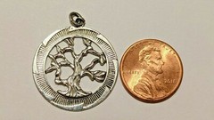 VINTAGE STERLING SILVER TREE OF LIFE CHARM PENDANT SIGHNED JMS STERLING