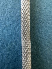 VINTAGE.925 STERLING SILVER MESH SNAKE SKIN LINK NECKLACE WITH SLIDING PENDANT