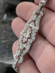 Art Deco 950 Platinum Marquise Diamond Bracelet