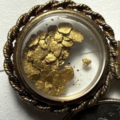 Necklace Encased 22k gold nuggets and 12k gold-filled rope border bezel & Chain