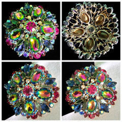 Juliana Rhinestone BRACELET BROOCH EARRING SET Book Pcs Watermelon Vitrail Rare