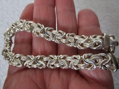 Vintage Sterling Silver Byzantine Bracelet 7.5” Long Italy M – Milor VGC