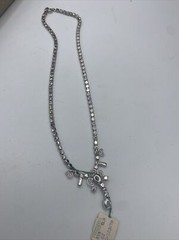 Rhinestone L.G Lind Gal Rhinestone Necklace Screwback Earring Set NOS Vintage