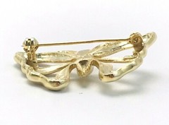 Vintage AAI Gold Tone Faux Pearl Butterfly Brooch Scatter Pin