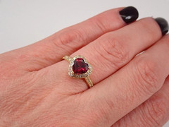 2.00Ct Heart Cut Red Ruby Lab Created Diamond 14K Yellow Gold FN Engagement Ring