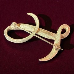 Letter Brooch Initial Pin Gold Tone Vintage Mamselle Monogram L Signed
