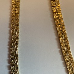 Vintage Gold Tone Nugget Necklace 17 Inches Used In Great Condition Costume