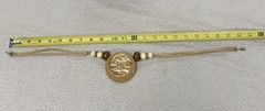 Vintage Bohemian Chunky Twisted Rope Cord Resin Wood Metal Statement Necklace