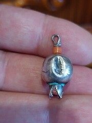 Antique Armenian silver pendant Coral