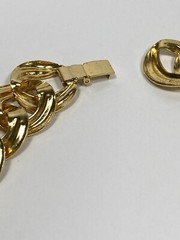 Necklace Gold Tone Metal Double Linked Chain Gold Tone 17”