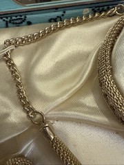 Vintage Rhinestone And Gold Mesh 3 Piece Jewelry Set With Original Box