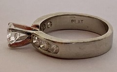 Platinum, Diamond Engagement Ring, Vintage, Estate, Natural, High Color Grade H