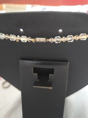 Vtg Clear Art Deco Glass Beaded Faceted Statement Fashion Necklace Jewelry