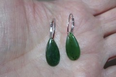 1 Pair Sterling Silver Semi round Large earrings Accessories Use with Any Stone