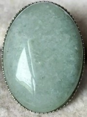RARE Elegant Nephritis stone RING SILVER ANTIQUE size 7 adjustable Jewelry