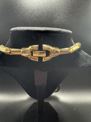 Vintage 1960s Pierre Cardin Space Age Modernist Gold Tone Statement Art Necklace