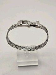 Vintage .925 Sterling Silver Braided Woven Belt Buckle Bracelet 21g