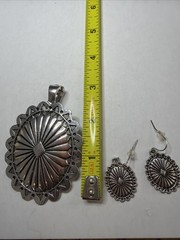 Southwestern Style Sunburst Pendant & Dangle Earrings Set