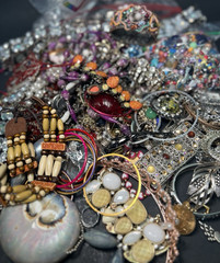 5 LB Junk Drawer Jewelry Lot Stuff Wear Repair Harvest vtg-now etc AS IS scrap Q
