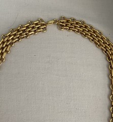 Stamped Links Filigree Charm fob pendant Necklace Extremely Rare antiqued gold