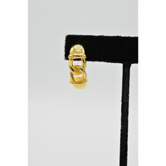 Vintage Dangle Linked Chain Earrings Gold Tone Dangle Hoop Elegant NOS 1980s 9C