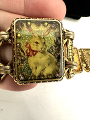 MAXIMAL ART John Wind Bunny Easter Rabbit Whimsical Gold Plated Bracelet Vintage